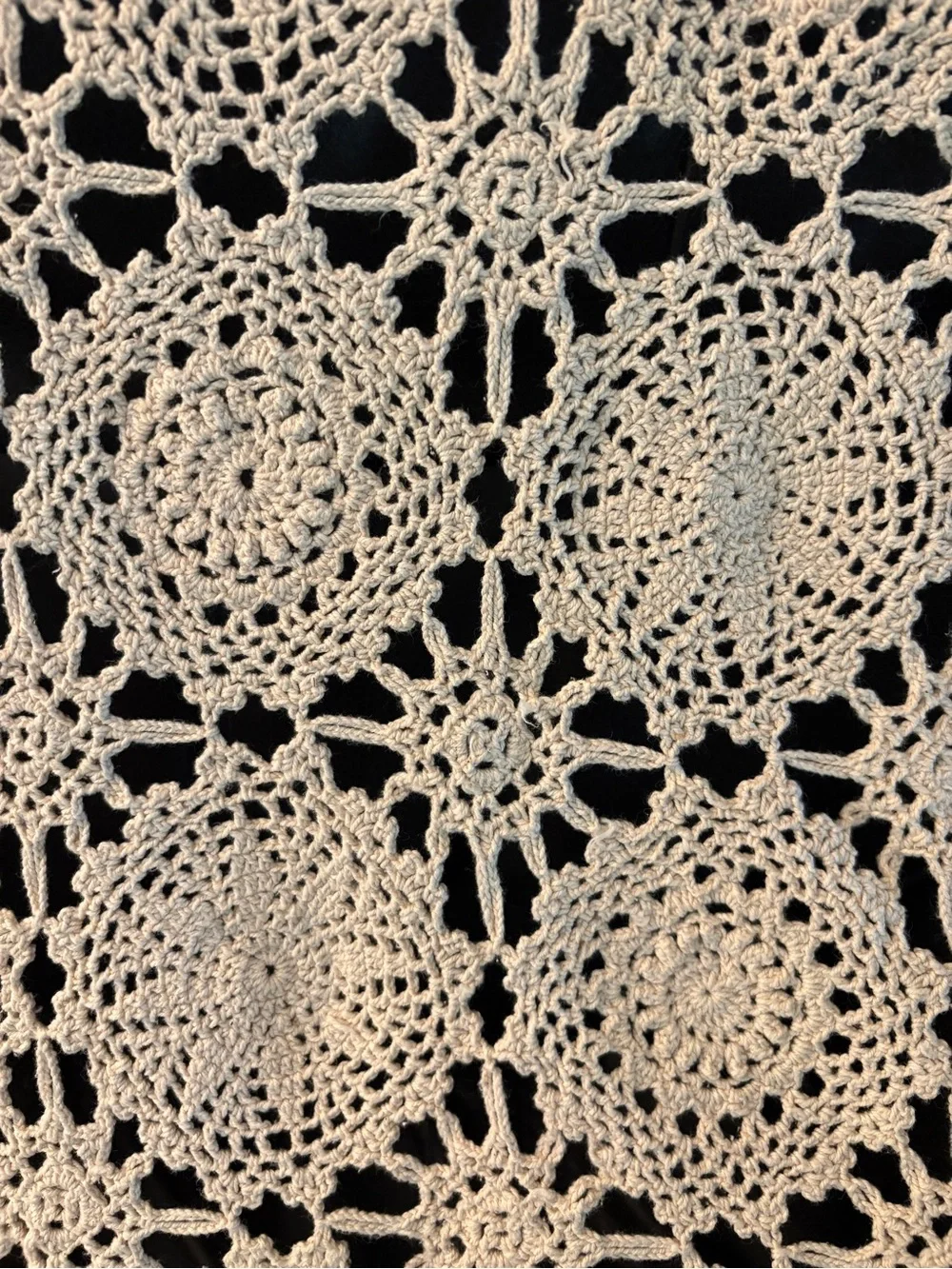 Handmade Crochet Lace Tablecloth - Beige